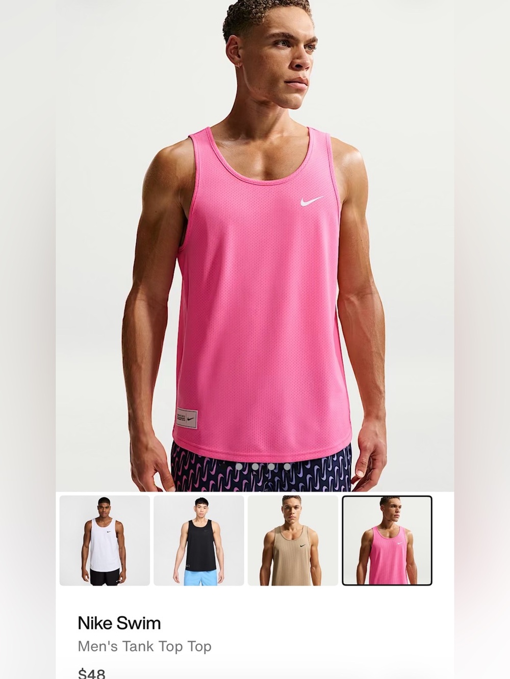 Nike Hot Pink Men's Athletic Tank Top